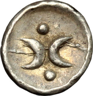 reverse: Southern Apulia, Tarentum. AR Hemiobol, 325-280 BC