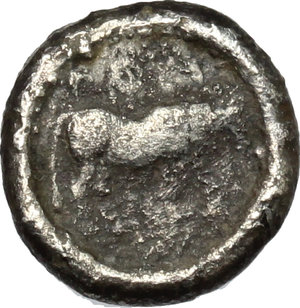 reverse: Lucania, Poseidonia-Paestum. AR Diobol, 410-350 BC
