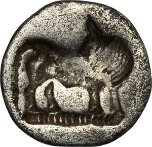 reverse: Southern Lucania, Sybaris. AR Drachm, 550-510 BC