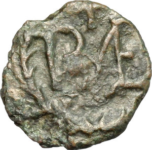 reverse: Ostrogothic Italy, Baduila (541-552).. AE 2 1/2 Nummi, Ticinum mint, 541-552