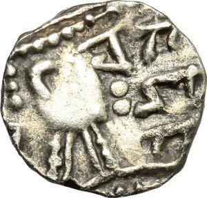 obverse: AR Sceat, Anglo-Saxon, Frisia, Domburg mint, c. 700-715