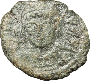 obverse: Justinian I (527-565).. AE Decanummium, Theupolis (Antioch) mint, 560-561