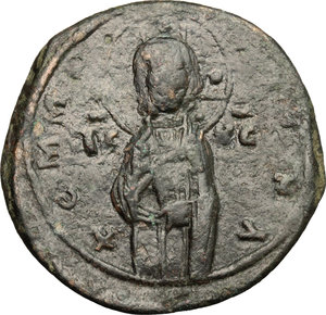 obverse: Michael IV (1031-1041).. AE Follis, Constantinople mint, 1031-1041