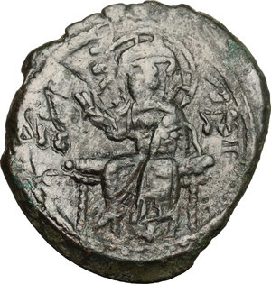 obverse: Constantine IX Monomachus (1042-1055).. AE Follis, Constantinople mint, 1042-1055
