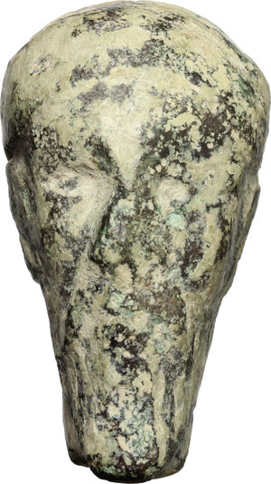 obverse: Bronze bearded head.  26 x 14 mm