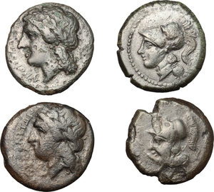 obverse: Greek Italy. Lot of 4 AE, including Metapontum and Cales