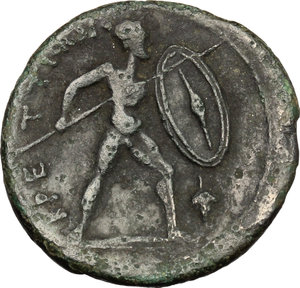 reverse: Bruttium, The Brettii. AE unit, c. 211-208 BC. Fourth coinage