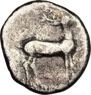 reverse: Bruttium, Kaulonia. AR 1/6 Stater, 475-425 BC
