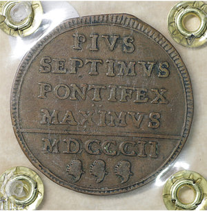 reverse: Stato Pontificio. Pio VII (1800-1823). Baiocco 1802 A. II. 11,45 gr. - 34,2 mm. Pag. 81; Mont. 57. SPL\FDC