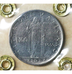 reverse: Vaticano. 100 Lire 1959. SPL