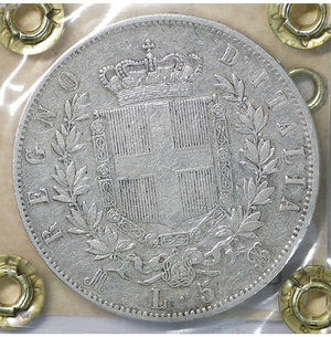 reverse: Vittorio Emanuele II 5 Lire 1869. BB\SPL