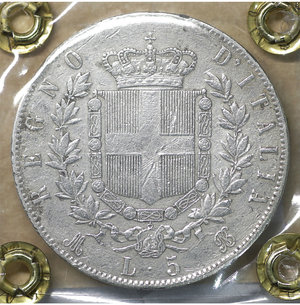reverse: Vittorio Emanuele II 5 Lire 1871. BB+