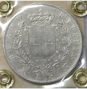 reverse: Vittorio Emanuele II 5 Lire 1872. BB+ 