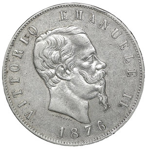 obverse: Vittorio Emanuele II 5 Lire 1876. SPL 