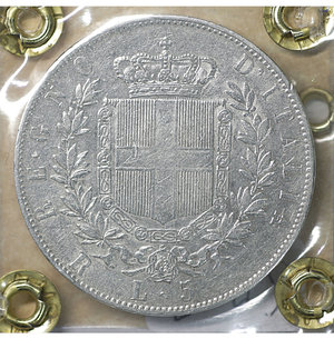 reverse: Vittorio Emanuele II 5 Lire 1876. SPL 