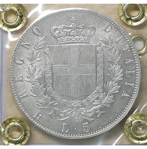 reverse: Vittorio Emanuele II 5 Lire 1876. SPL\FDC