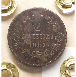 reverse: Vittorio Emanuele II. 2 Centesimi 1861 M. BB. Periziato