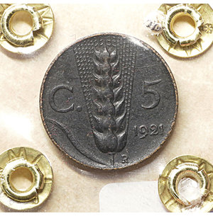 reverse: Vittorio Emanuele III. 5 Cent. 1921. BB. PERIZIATA