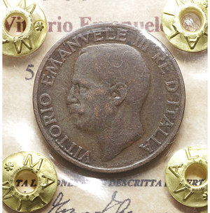 obverse: Vittorio Emanuele III. 5 Centesimi 1924. BB+. Periziata