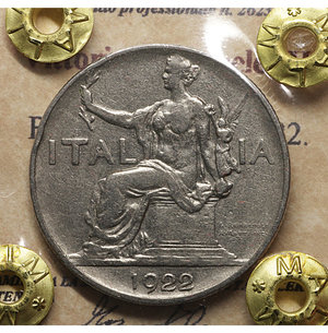 obverse: Vittorio Emanuele III. Buono da 1 Lira 1922. SPL. Periziata