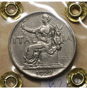 reverse: Vittorio Emanuele III. Buono da 1 Lira 1922. SPL. Periziata