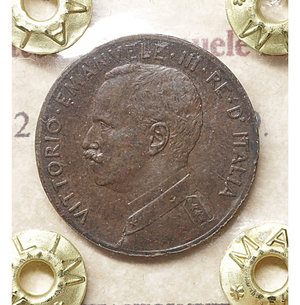 obverse: Vittorio Emanuele III. 2 Centesimi 1909. Italia su Prora. BB. Periziata