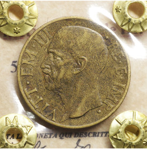 obverse: Vittorio Emanuele III. 5 Centesimi 1939. BB\SPL. Periziata