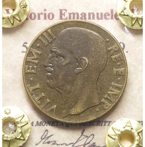 obverse: Vittorio Emanuele III. 5 Centesimi 1939. qFDC . Periziata