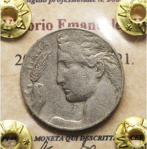 obverse: Vittorio Emanuele III. 20 Centesimi 1921. BB+ . Periziata
