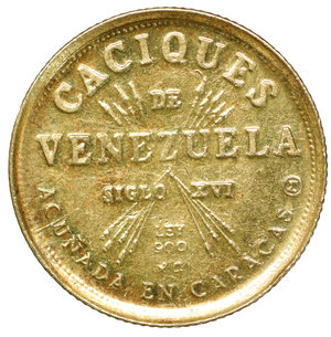 reverse: Venezuela Gold Medal Caciques. 2,2 gr. 18,2. FDC