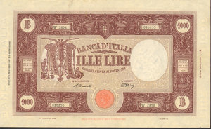 obverse: Italia - 1000 lire - 19/5/1947 - GIGANTE BI 51G