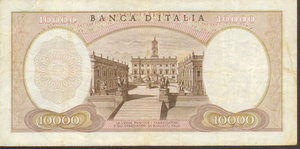 reverse: Italia - 10000 Lire 14/01/1964. Rara. BB+