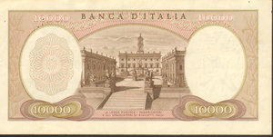 reverse: Italia - 10000 Lire 08/06/1970. SPL. 3 Microfori di Spillo