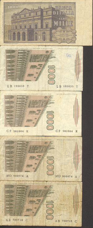 reverse: Lotto 20 Banconote Regno\Repubblica. Conservazione da foto