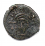 obverse: GIUSTINO II (564-578). AE 1/follis 569. Tessalonica. MB. 