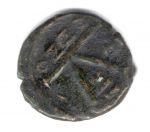 reverse: GIUSTINO II (564-578). AE 1/follis 569. Tessalonica. MB. 
