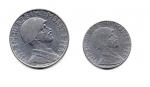 obverse: Regno d Italia. Vittorio Emanuele 3°. Albania. Lotto 02 monete: 1 Lek 1939 + 0,20 lek 1941. Discrete.