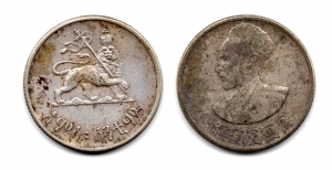 obverse: ETIOPIA. Haile Selassie I.  50 Cents 1943-44. AG (7 gr. - 25 mm.). Vedi foto per dettagli.