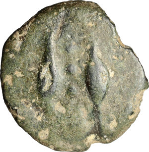 reverse: Dioscuri/ Mercury series.. AE cast Quadrans, 280-276 BC
