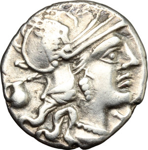 obverse: Sex. Pompeius.. AR Denarius, 137 BC