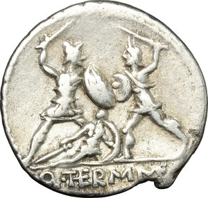 reverse: Q. Minucius Thermus.. AR Denarius, 103 BC