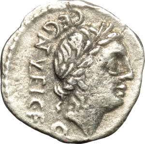 obverse: C. Egnatuleius C.f. . AR Quinarius, 97 BC