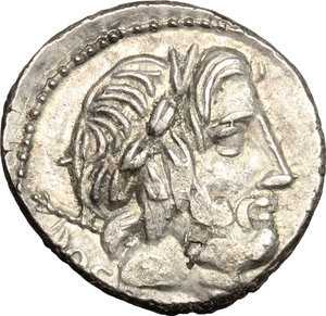 obverse: L. Rubrius Dossenus.. AR Denarius, 87 BC