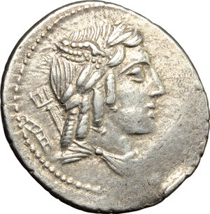 obverse: L. Iulius Bursio.. AR Denarius, 85 BC