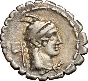 obverse: L. Papius.. AR Denarius Serratus, 79 BC