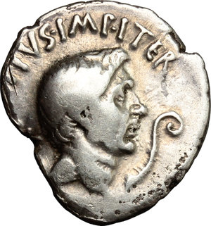 obverse: Pompey the Great.. Denarius, 42-40 BC