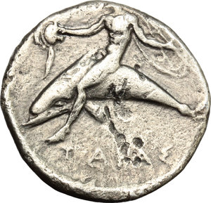reverse: Southern Apulia, Tarentum. AR Nomos, 425-380 BC