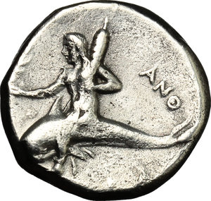 reverse: Southern Apulia, Tarentum. AR Nomos, 280-272 BC