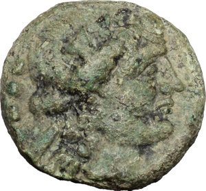 obverse: Northern Lucania, Paestum. AE Triens, 218-201 BC