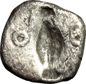 reverse: Southern Lucania, Metapontum. AR Obol, 440-430 B.C